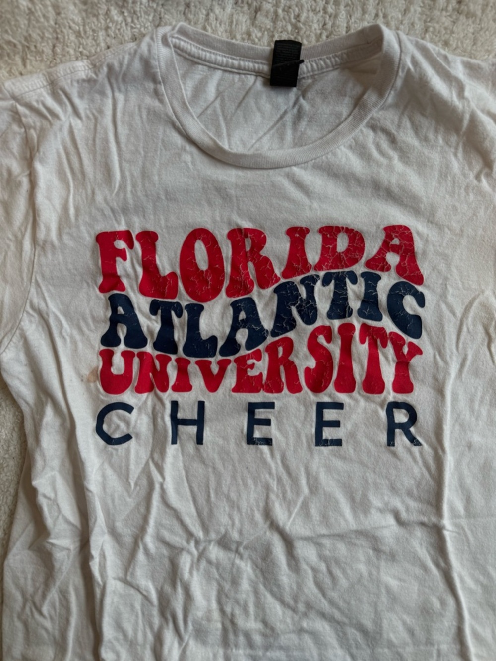Florida Atlantic University Cheer White Graphic Tee